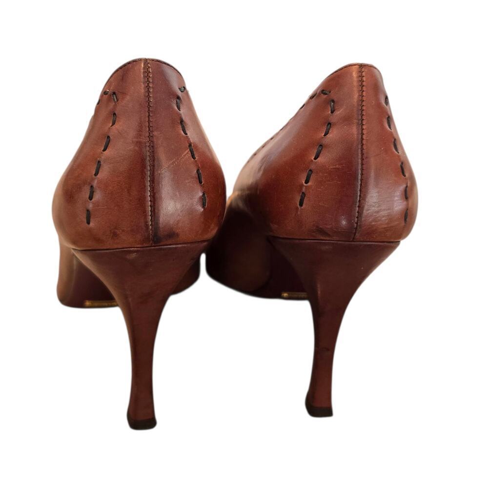 Dolce and Gabbana Beige Leather Pointed Toe Buckle Pumps Size 36.5 6 6.5 - Picture 7 of 8